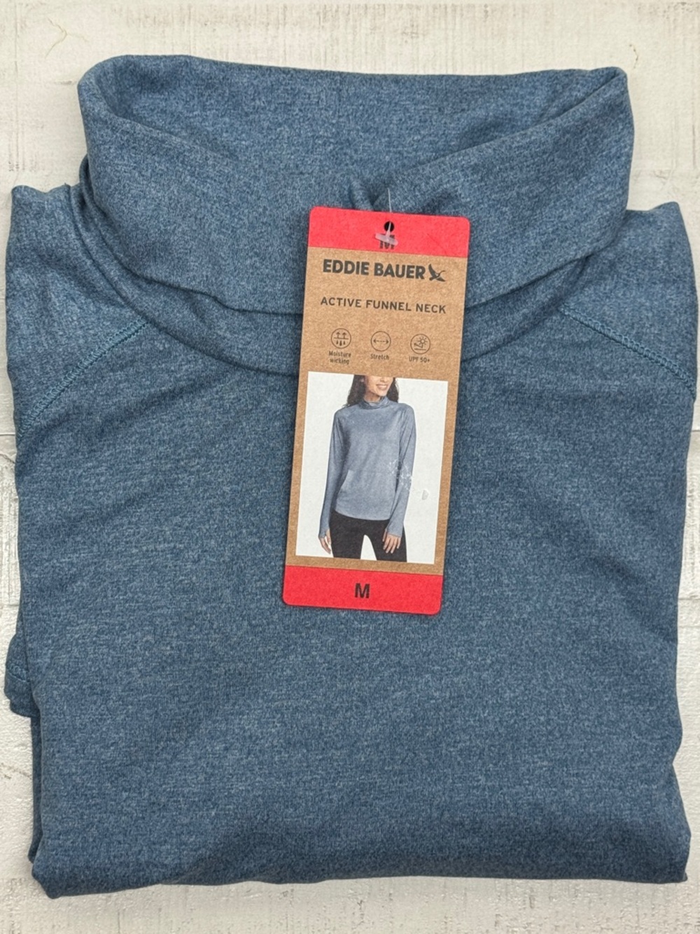 Eddie Bauer Women's Active Funnel Neck Long Sleeve Top with Kangaroo Pocket